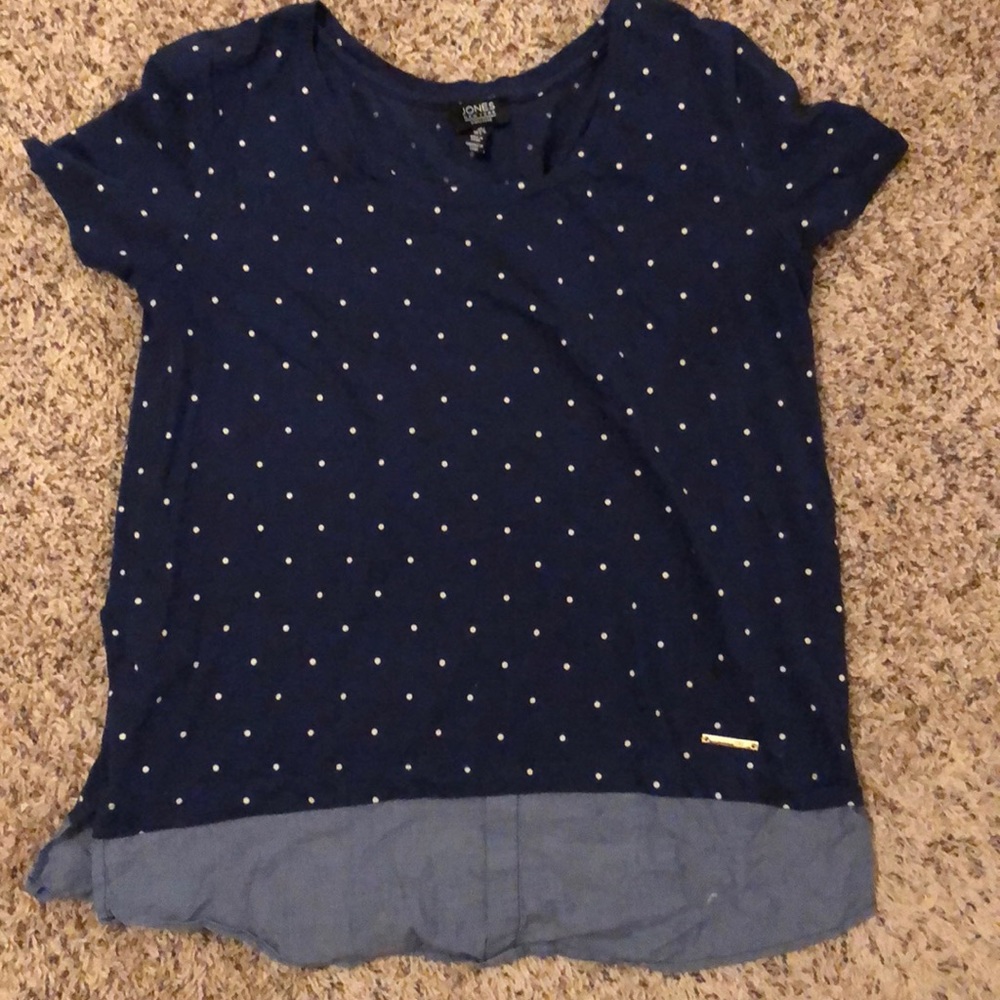 Blue polka dot blouse